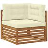 Outdoor Sofa Set 10 pcs Natural & Cream Solid Acacia Wood