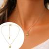 Women Sun Pendant Necklace Steel Charm Adjustable Extended Chain Stainless Necklace Jewelry Accessories