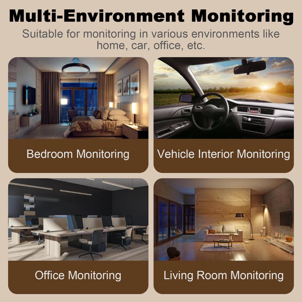 Монитор качества воздуха 15-в-1 WiFi Детектор воздуха с цветным ЖК-экраном для Tuya Smart Обнаруживает PM2.5 PM10 CO2 TVOC Температуру Влажность