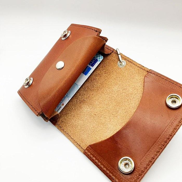 Tochigi Leather Tracker Wallet W-Flap Short Size Black