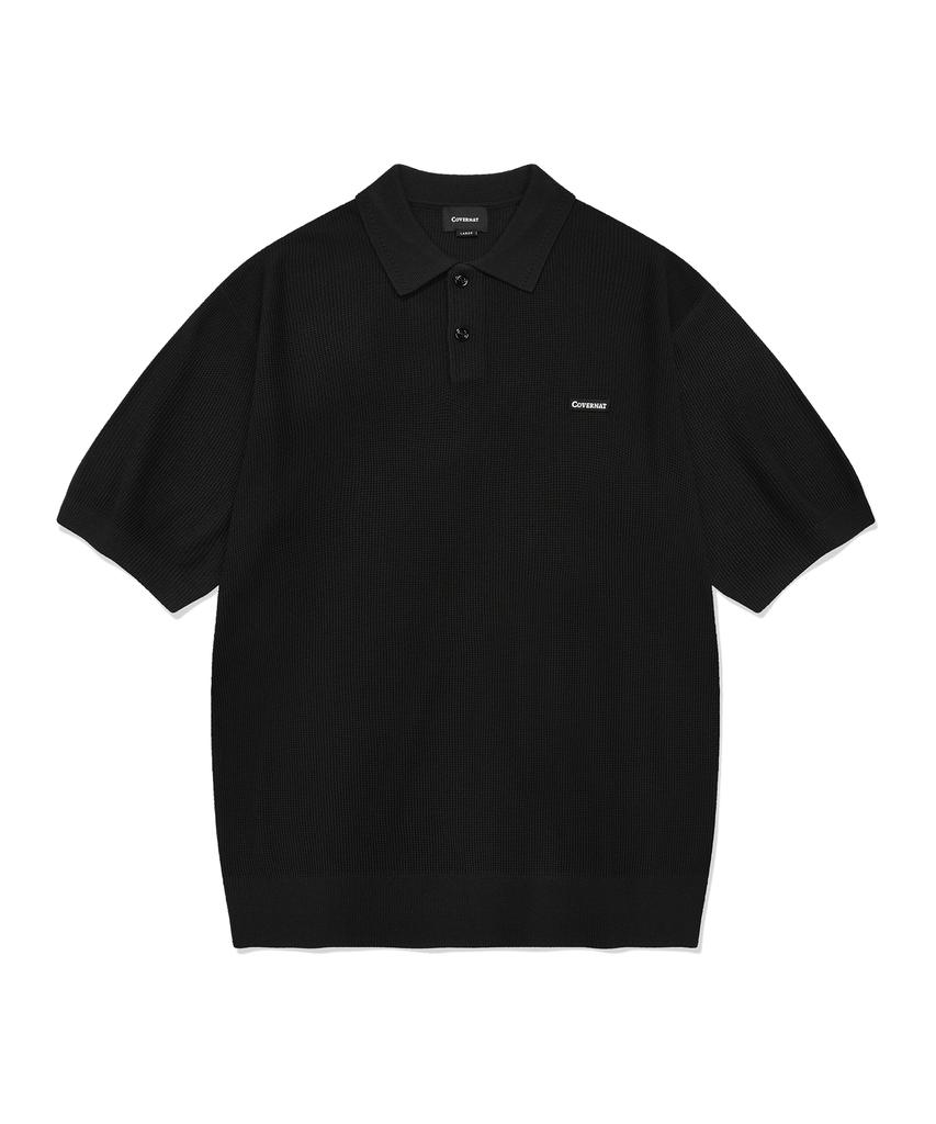 COVERNAT Collared Half Knit Black