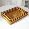 Handmade Imitation Rattan Woven Trays Fruit Snack Candy Storage Trays Dessert Bread Cake Tea Plate Desktop Storage Basket