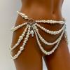 Новая поясная цепочка, Сексуальный аксессуар, Цепочка для тела, Имитация жемчуга, Ажурная, Многослойная кисточка, Поясная цепочка