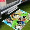 Anime Chibi Pirate Crew Doormat, Cute Cartoon Character Non-slip Floor Mat, Decorative Entrance Rug for Home Living Room Bedroom