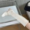 Eilyken Осень Зима Металлическая Декорация Сращивание Женские До Колена Модные Молнии Низкий Каблук De Mujer