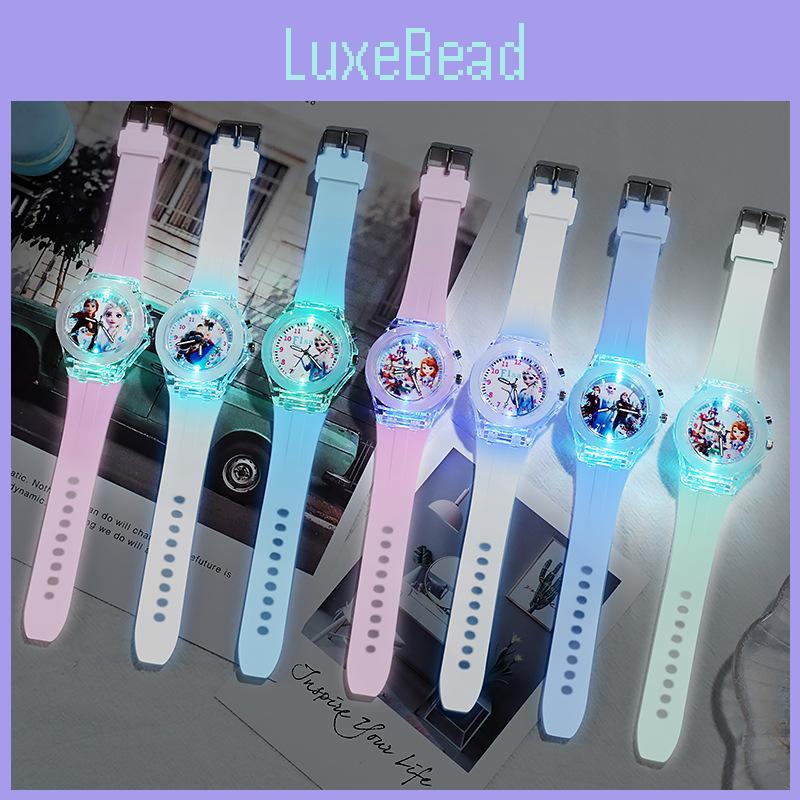 Cartoon Frozen Children's Watch With Night Light Quartz Silicone Watch For Elementary School Students Wholesale Hot Item