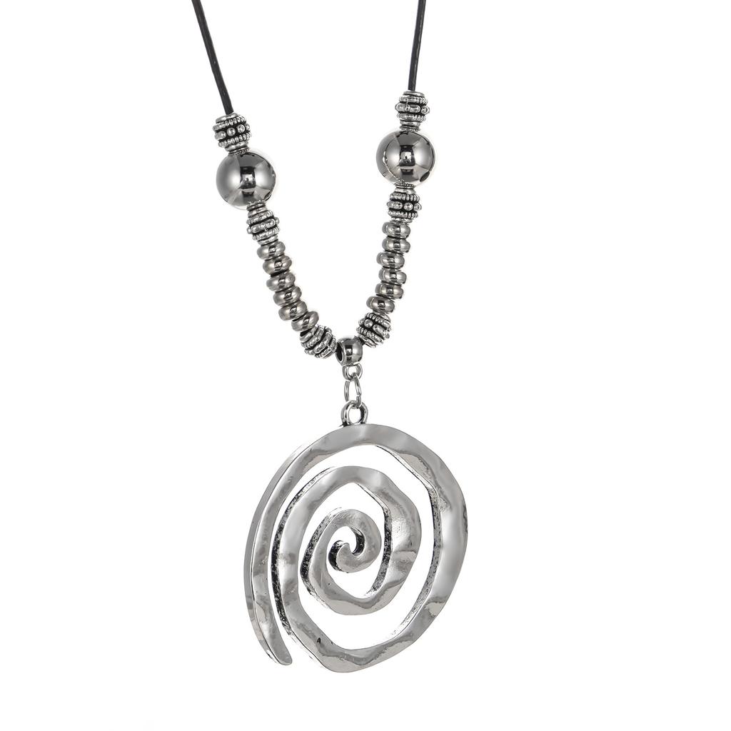1 Necklace Vintage Jewelry Retro Spiral Design Match Daily Outfits Party Accessories Tribal Jewelry