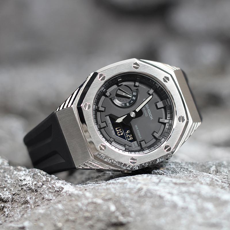 Casio Специальная коллекция GA 2100 1A1 Электронный механизм Резиновый ремешок Часы Унисекс Черный циферблат GA-2100-1A1(Watch4--)