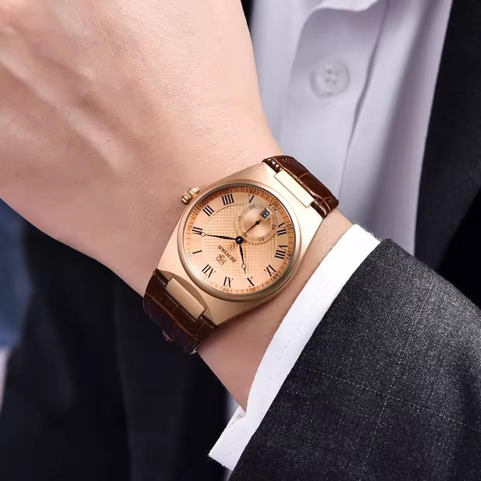 BENYAR 5199 New Business Luxury Men's Quartz Watch 30M Waterproof Sports Leather Watch Fashion Men's Watch