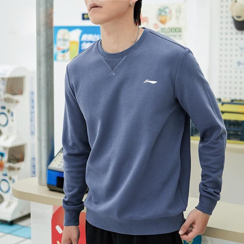 Толстовка Li Ning Plain Logo из флиса с длинными рукавами, унисекс, цвет Firestone-Blue AWDTC25-1