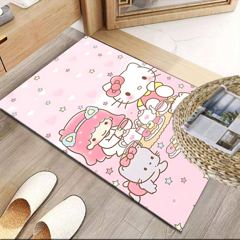 Pink Kitty Birthday Party Carpet, Kitchen Rugs, Yoga Mat, Non-Slip Mats, Rug for Bathroom, Living Room bedroom, Camping Rugs Christmas Gift