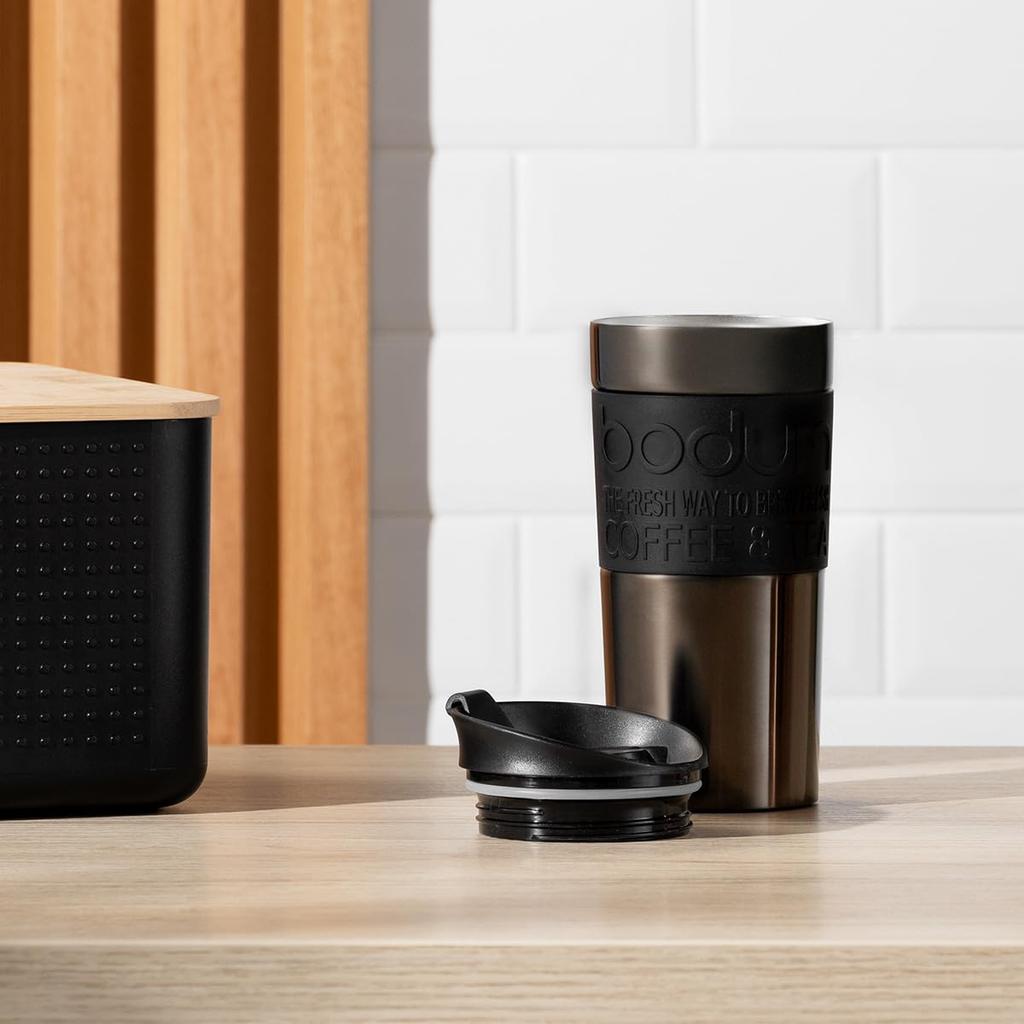 Бутылка для воды BODUM Tumbler TRAVEL MUG Кружка для путешествий 350 мл. Цвет: бронза, нержавеющая сталь, сохранение тепла, сохранение холода, двойная структура, можно мыть в посудомоечной машине, для улицы