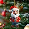 Рождественское украшение мультяшное 2D акриловое рождественское снеговик Санта Клаус подвеска украшение для подвешивания на елку