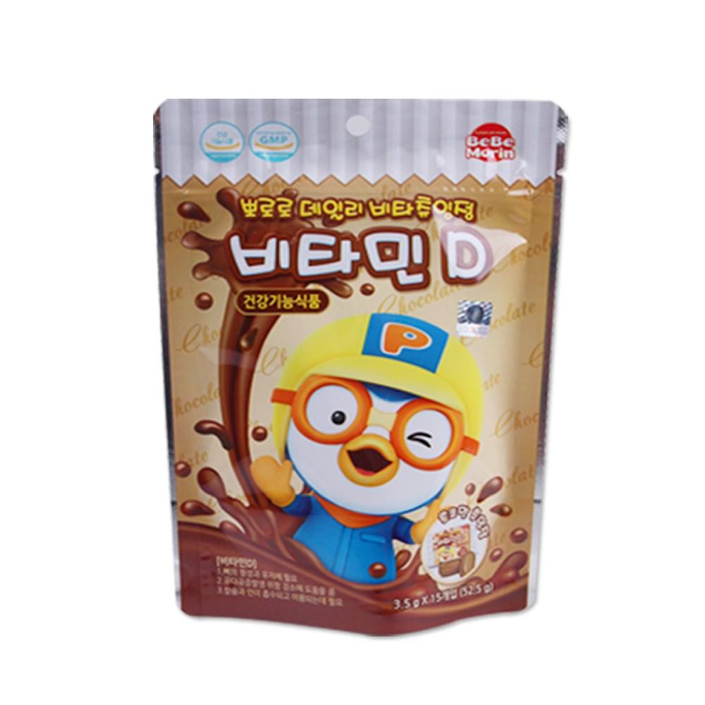 Bebemorin Pororo Daily Chocolate Flavor Vita Chewing Tablets Vitamin D 52.5g 6 pcs