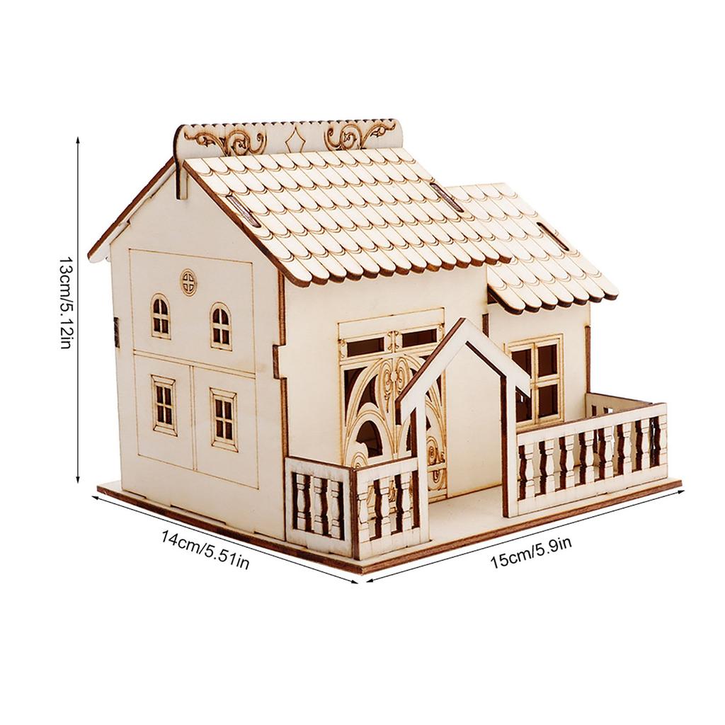 Miniature Villa Money Coin Storage Box Money Bank House Model Home Decor(Triangular Gate)