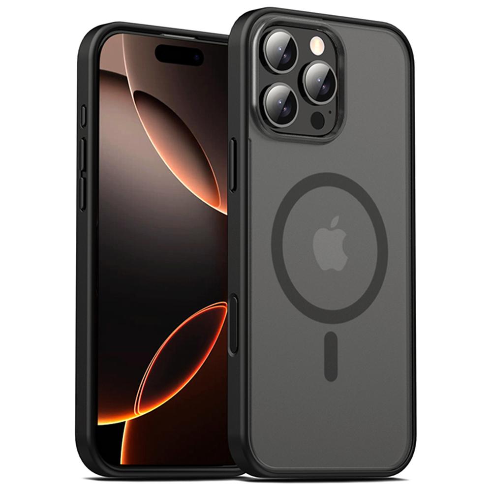 IPAKY For iPhone 16 Pro Max Magnetic Case Shockproof TPU + PC Matte Phone Back Cover