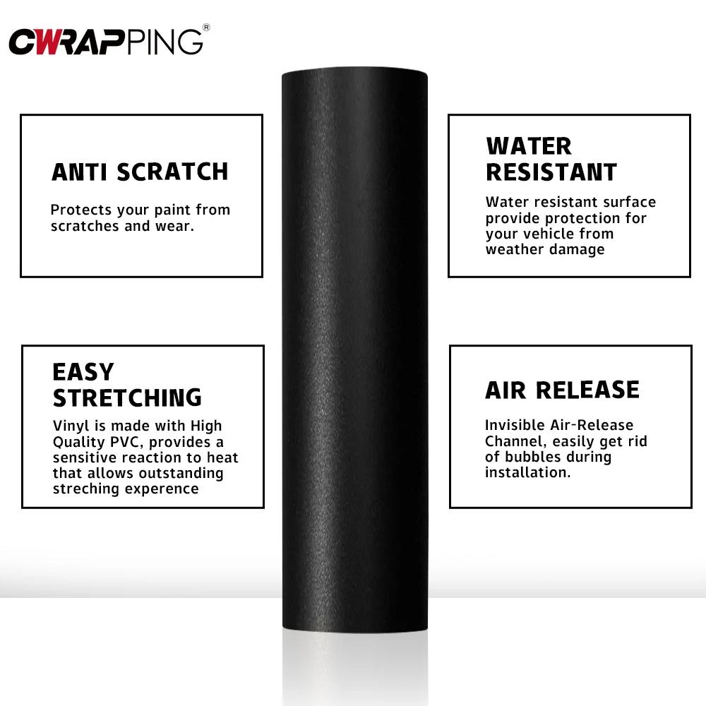 Vinyl Wrap Matt Black Car Films Decal Roll with Bubble Free Air Release Sheet Motorcycle Self Adhesive DIY Decor Accessories