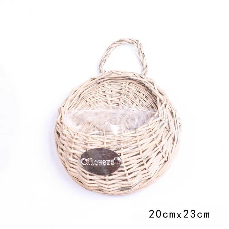 Rattan Vase Basket Hand Made Wicker Nest Flower Pot Eco-Friendly Wall Hanging Vase Container Storage Basket Home Decoration