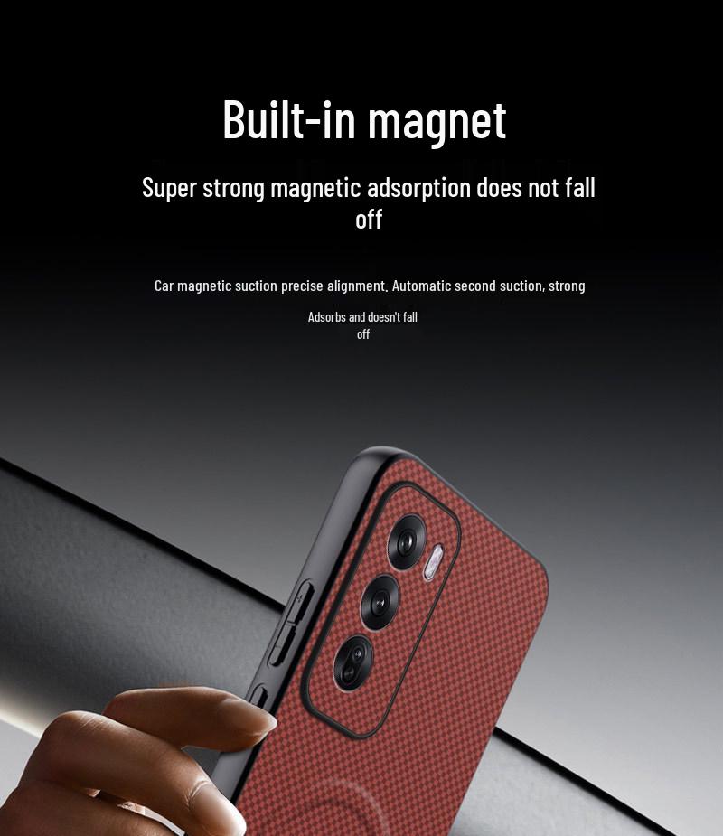 Магнитный чехол OPPO Reno 12/12Pro с защитой от падения, полное покрытие, модная текстура