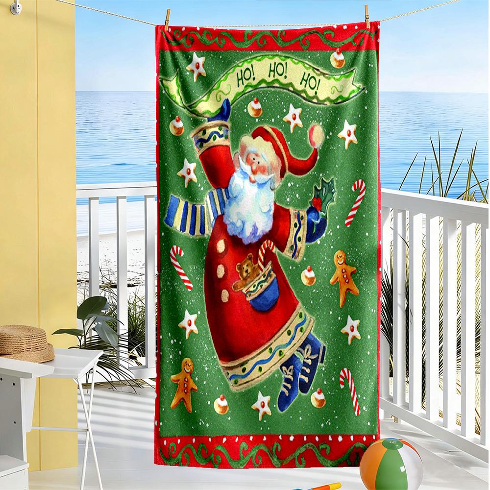 Christmas Beach Towel High Absorbency & Quick-Dry Comfortable Lightweight