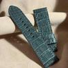 Б/у cro-2093 Серый ремешок для часов из кожи крокодила (ширина ушка 24 мм - ширина пряжки 22 мм)