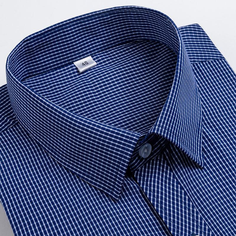 Plaid Shirt Men's Short Sleeve Non-Ironing Summer Business Casual Men's Elbow-Sleeved Top Shirt