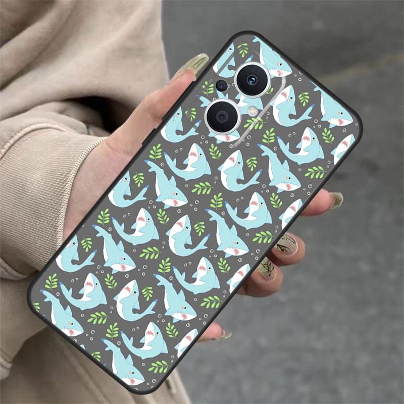 Чехол с китовыми акулами для OPPO Reno 14F 13F 12F 11F 10 12 13 14 Pro 7 8 Lite OPPO Find X5 X6 X8 X9 Pro