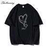 Shellsuning Kawaii футболки с принтом в виде сердца женские летние простые свободные футболки с круглым вырезом повседневные хлопковые женские топы на мягкой основе