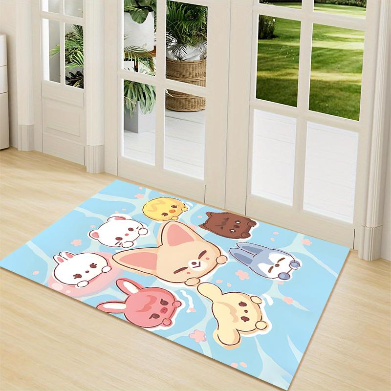 1Pc Adorable Animal Friends Carpet Rug Customizable Soft Washable Antislip Home Living Room Sofa Mats Personalized Rug 091742