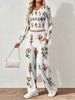 Spring and Autumn Ladies V-Neck Long Sleeve Pants Set Comfortable Casual Versatile Slim Two-piece Set