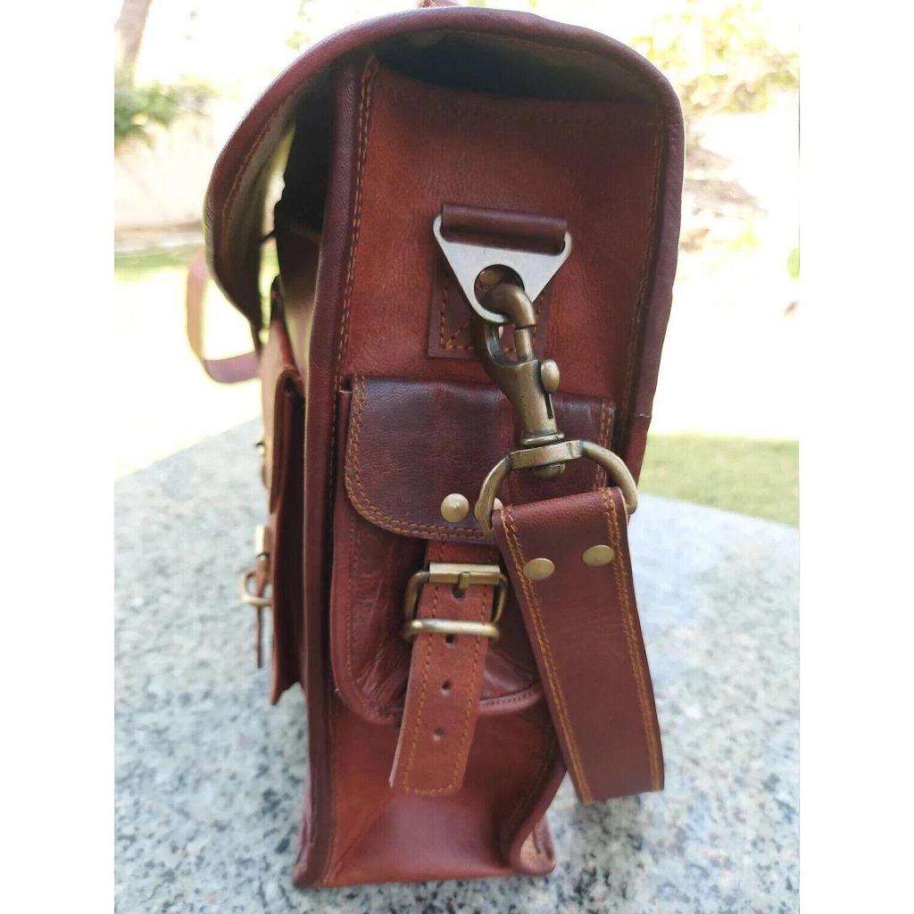 *Leather Vintage Men S Messenger Shoulder Bag Laptop Satchel Genuine Briefcase*