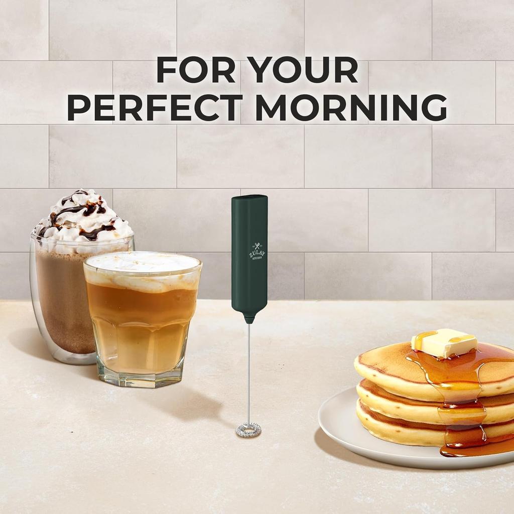 Mini & Mighty Milk Frother Wand – Powerful Handheld Coffee Frother, Battery Operated Drink Mixer – Compact Pocket Size – Detachable Whisk for