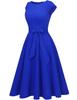 Dresstel Миди Летнее Идеально для размера XL Женское платье, Одежда, А-силуэт, Стройнящее, Стильное, Повседневное, Для работы, Вечеринки, Синее,