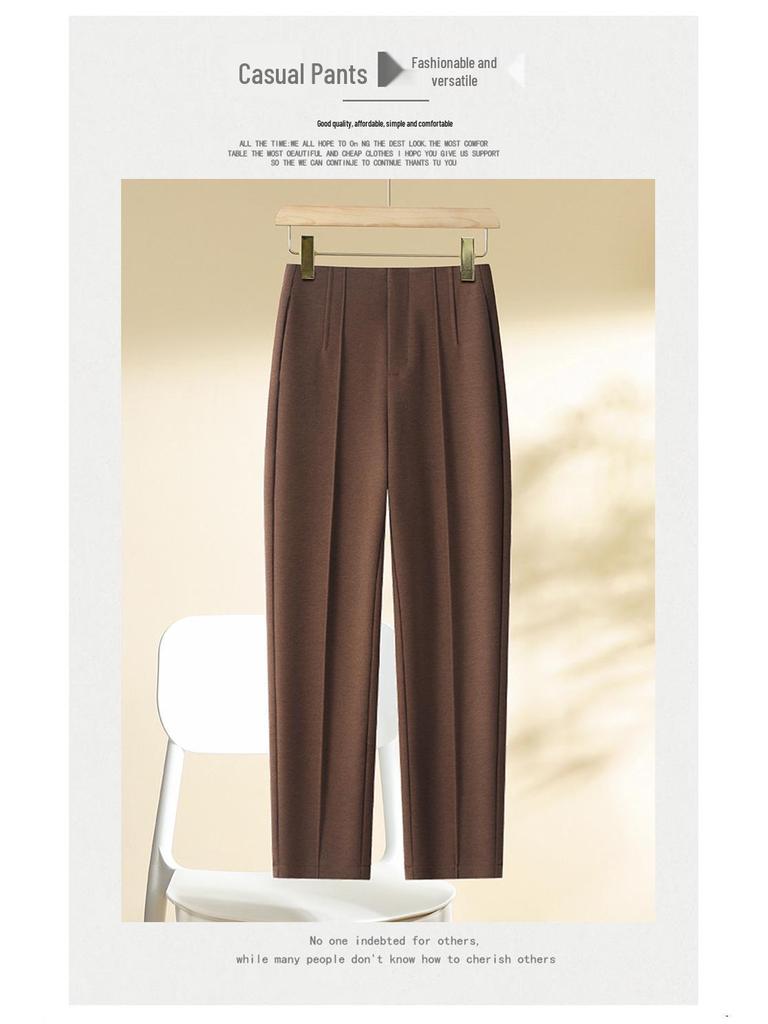 Women's Slimming Straight Leg Harem Pants - Spring/Autumn 2024 Ankle-Length Commuting Trousers.