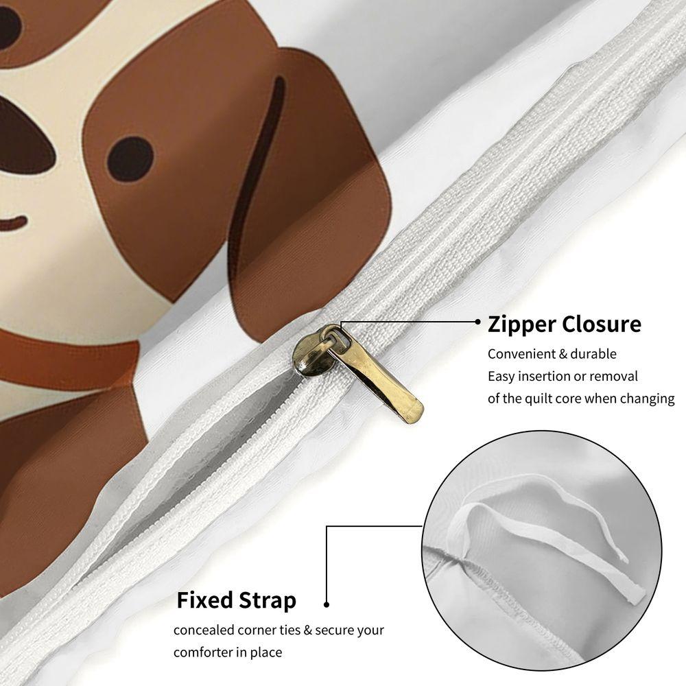 Girl Who Dogs Duvet Cover Set Cute Cartoon Puppy Bedding Set Digital Print Microfiber Comforter Cover For Bedroom Home Decor