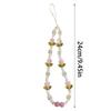 Colorful Floral Bead Phone Lanyard Pearls Wristlet Charm Strap Flower Phone Charm Strap Portable Chain for Smartphones
