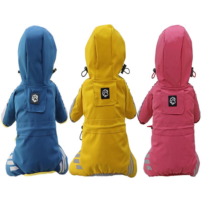 Светоотражающий дождевик с капюшоном из полиуретана для собак - Доступен для крупных и мелких пород