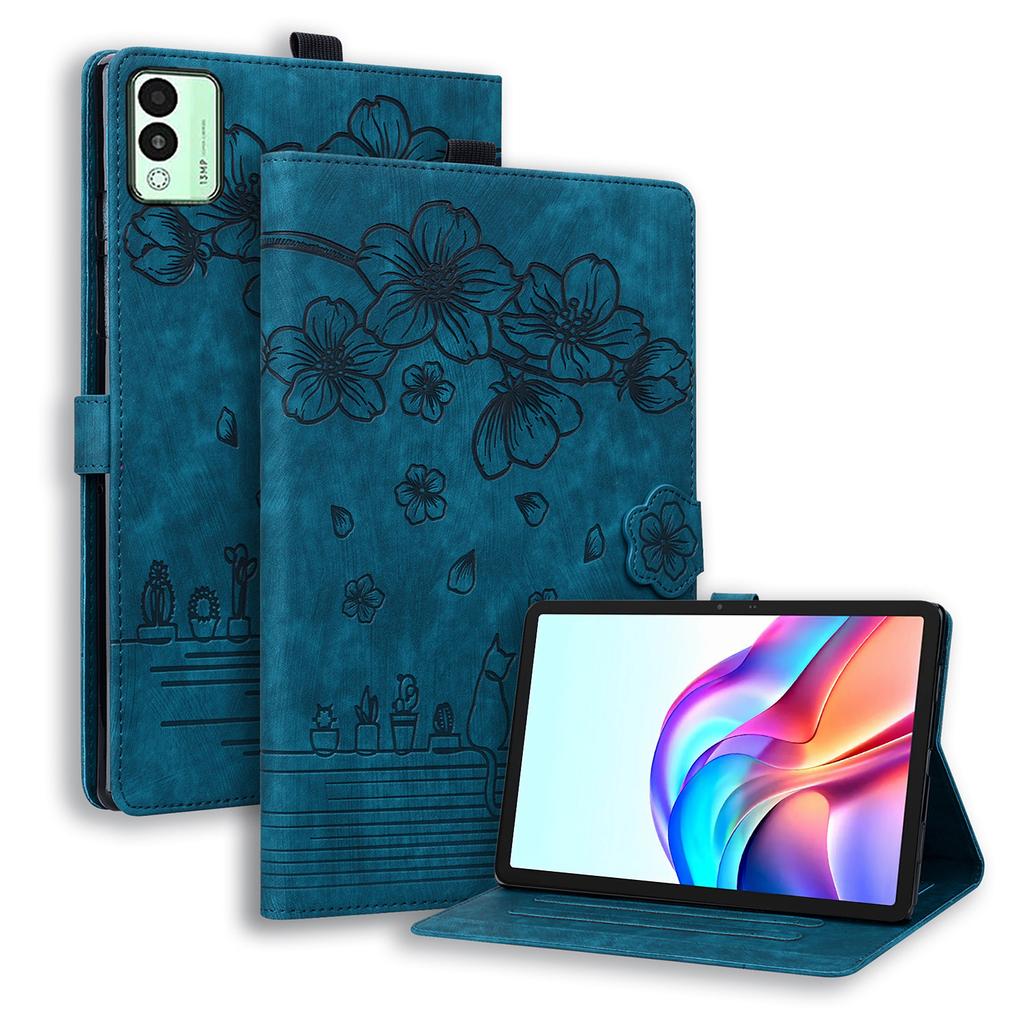 Чехол для TECNO Megapad 11 с отделениями для карт, кожаный чехол-подставка для планшета, флип-чехол, цветок, кошка