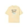 Letter Logo Print Sports Loose Round Neck Short Sleeve T-Shirt Men Tops Refreshing-Yellow F11M133183F-YE