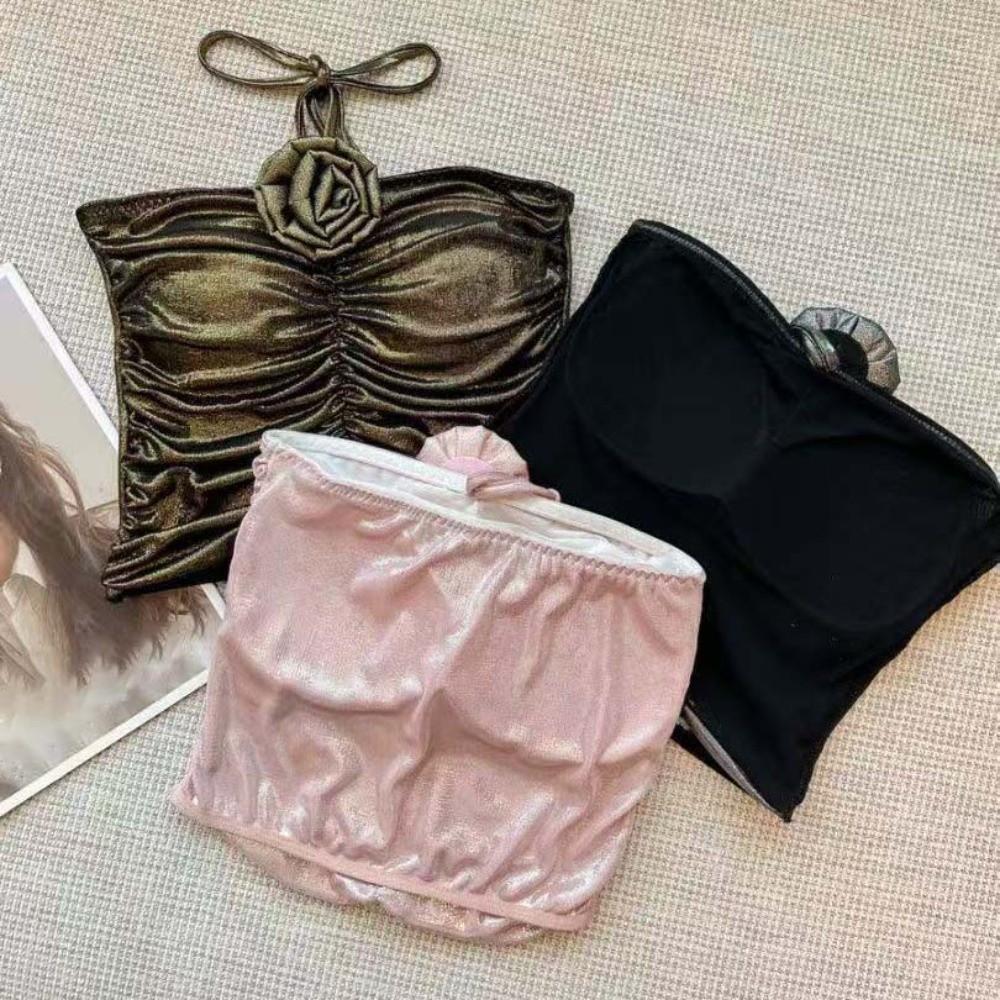 Spice Girls Socialite Style Corset 3D Rose Flower Decoration Crop Tops Suspender Vest Travel