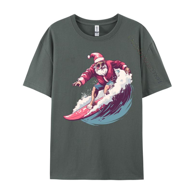Christmas Surfing Santa Surfboarder Surf Lover Xmas Pajama Cotton Men Hockey Player Heartbeat Ice Hockey T-Shirt T Shirt