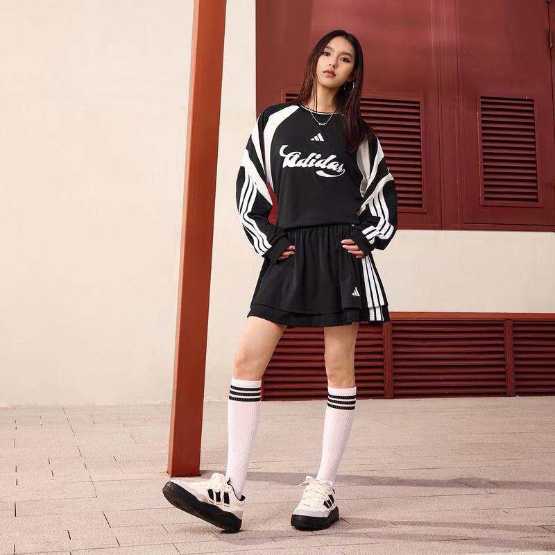 adidas Женская футболка в спортивном стиле, длинный рукав, серия JY7638