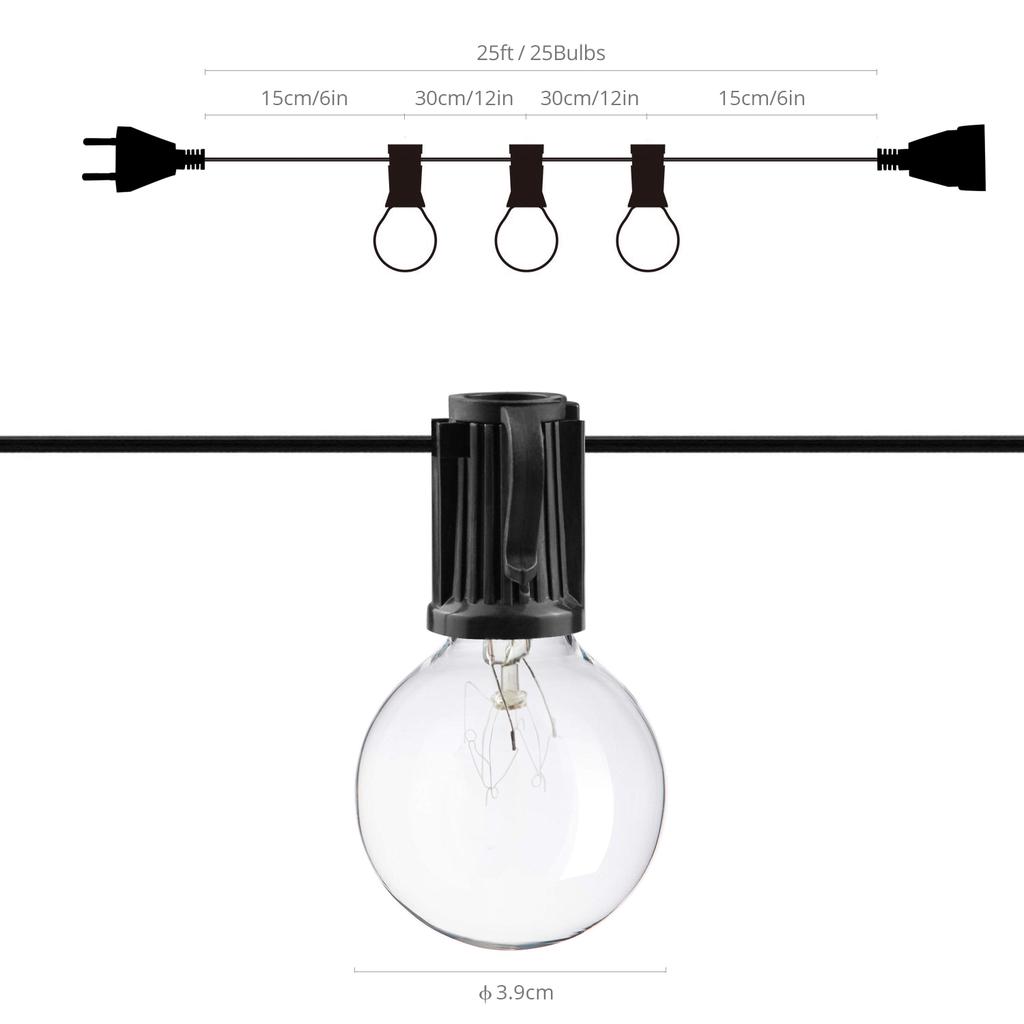 Вечеринка, Рождественская гирлянда, гирлянда, свадьба, вечеринка в саду, елка, уличные фонари для патио, фея, винтажные лампы, наружное освещение с вилкой европейского стандарта