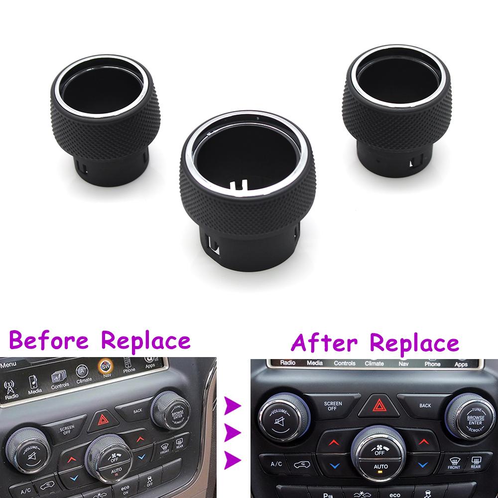 WK2 2014-2021 Car Front Central Console AC Control Auto Rotary Switch Button Radio Volume Rotary Knob For Jeep Grand Cherokee