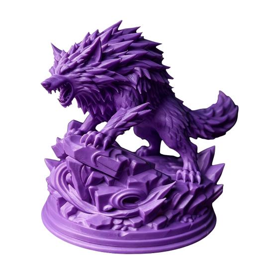 yangyizhi 3D Printed Wolf Statue, Howling Figurine, Wild on Rock Sculpture, Collectible Animal Ornament for Home Office Desk