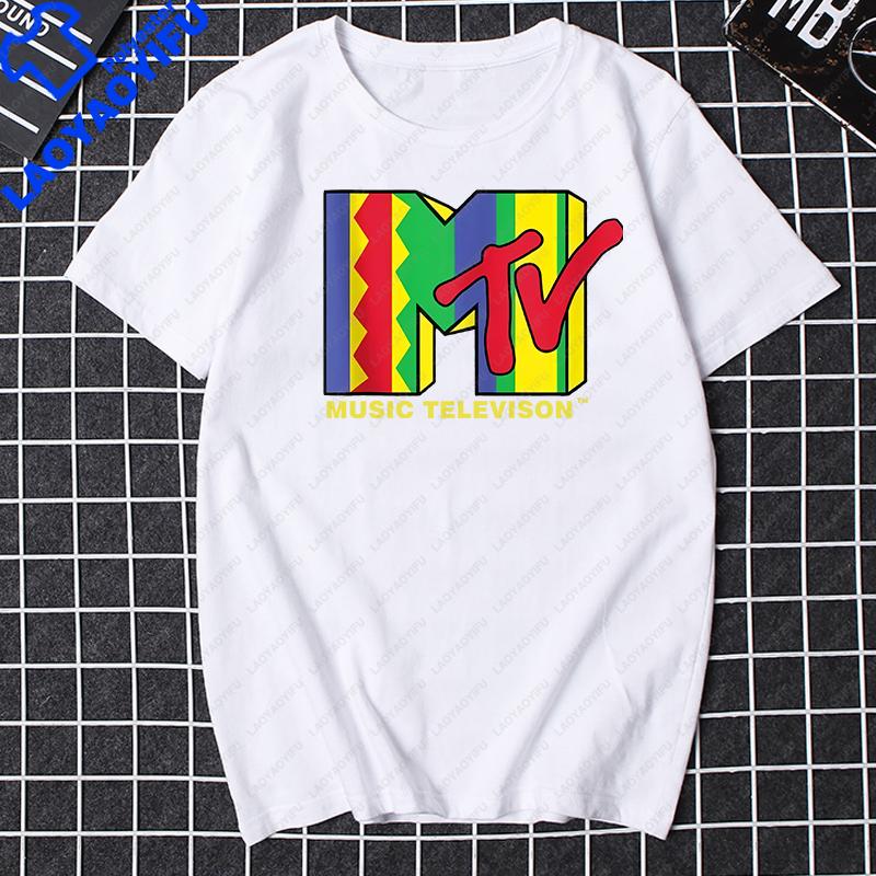 Men Clothing Retro T Shirt Vintage Rock Hip Hop Tv T Shirt Summer Unisex Casual Tshirt Mtv Music Television Graphic Tshirts Tees