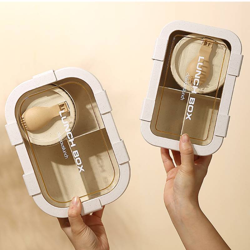 Wheat Straw Food Box With Soup Bowl For Student Lunches And Office Meal Prep