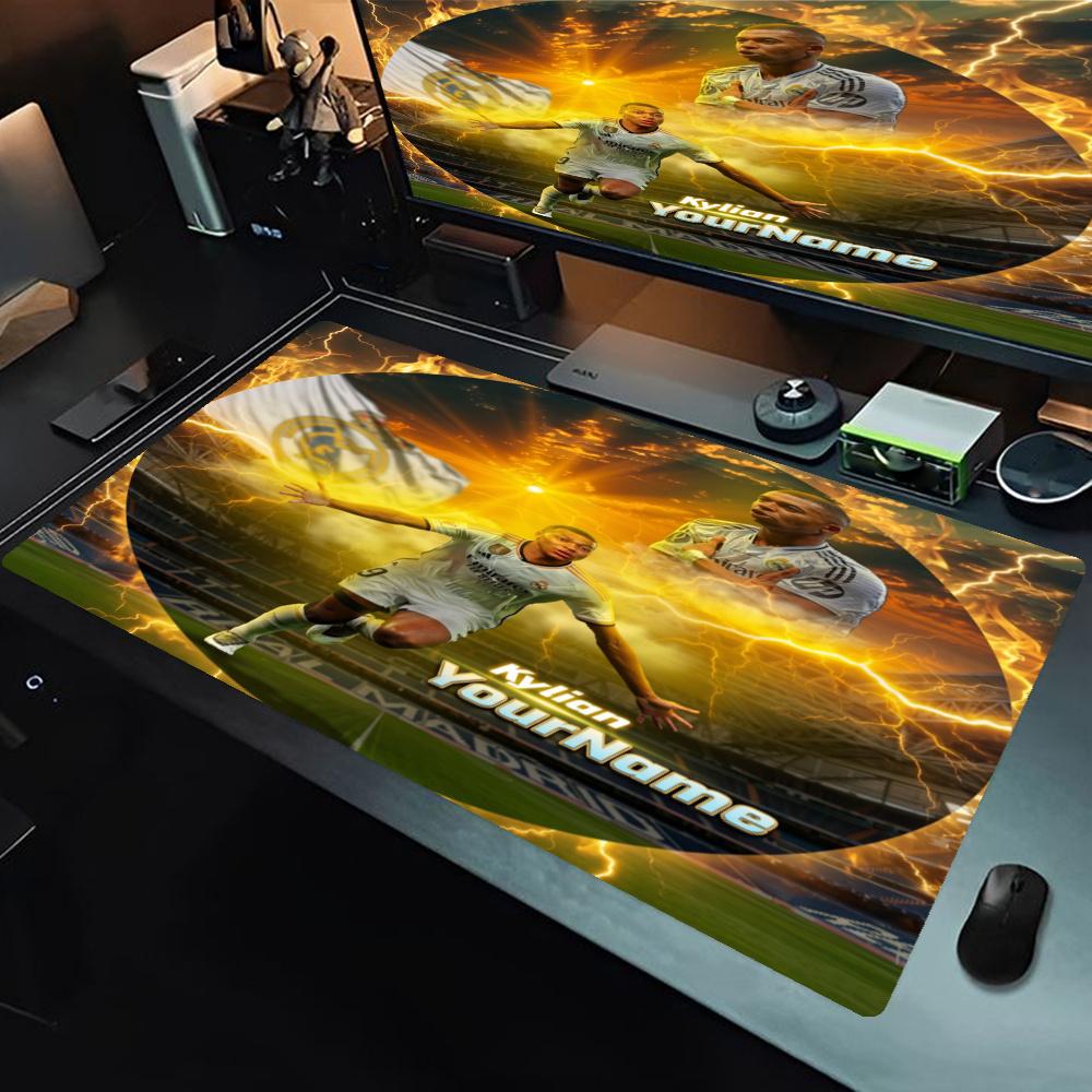 Mbappe Customizable Name Mouse Pad Gamer Mousepad Desktop Mouse Pad Nonslip Rubber Base Office Desk Accessory