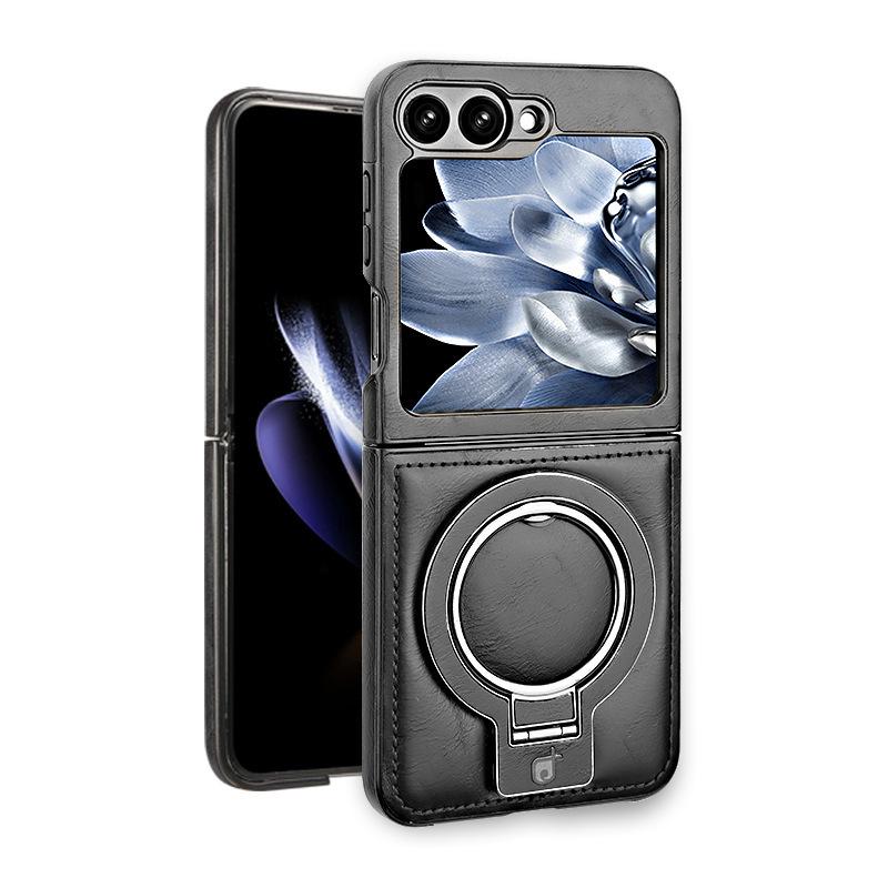 Magnetic Leather Case & Racket Holder for Samsung Galaxy Z Flip6/Flip5