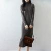 Women Sweater Dress 100% Wool MODERN NEW SAGA Turtleneck Knit Long Pullover Winter Jumpers Wool Long Dress Female